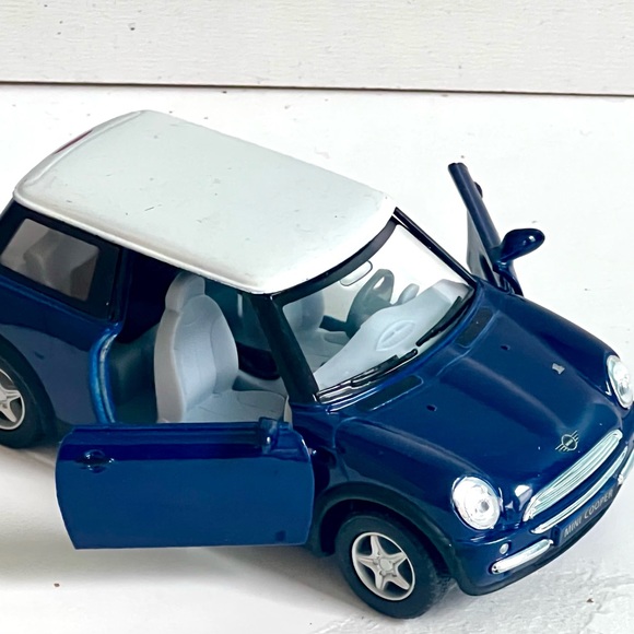 Mini Cooper Car Die Cast Metal Model Blue White - Picture 9 of 9
